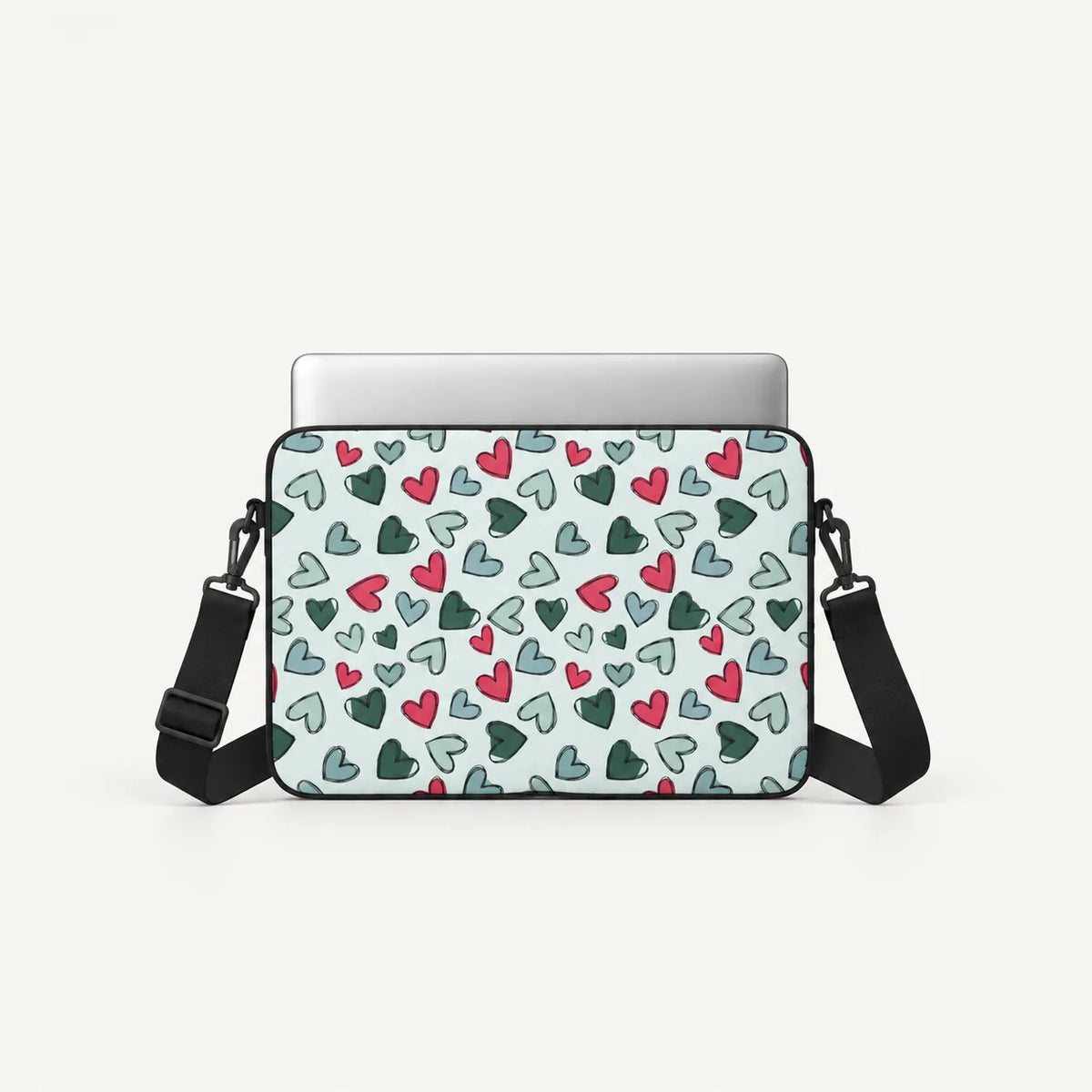 "Doodle Hearts" cute colorful hearts pattern clear phone case and matching laptop sleeve set by SLEEVER Egypt