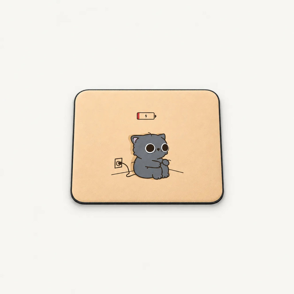 SLEEVER low battery cat compact mousepad 17.5 x 21.5 cm non-slip base