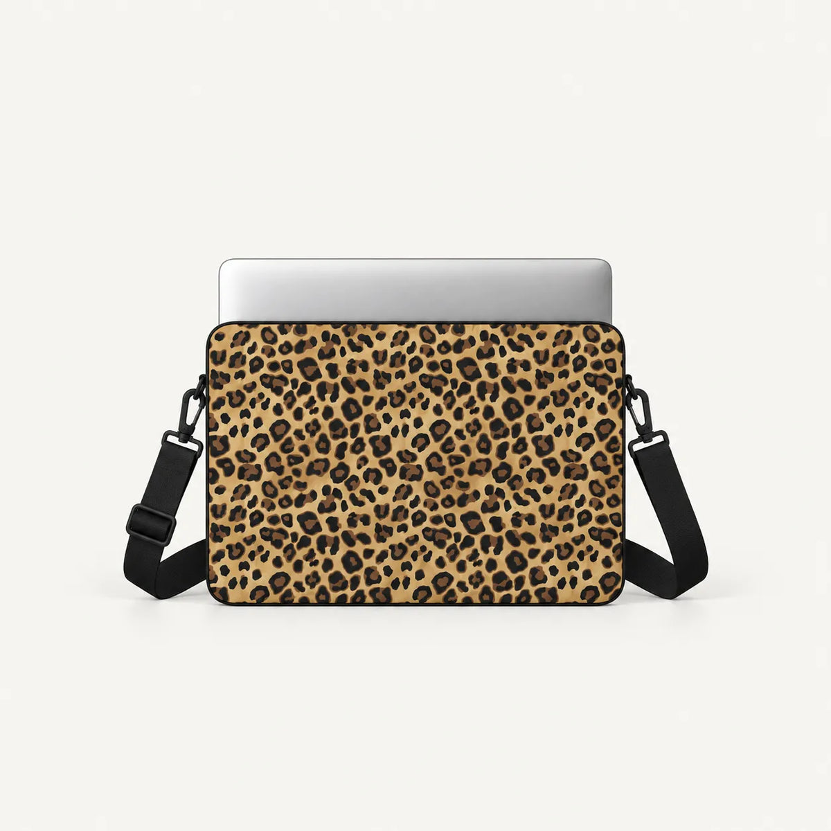 "Leopard Print" classic animal print clear phone case and matching laptop sleeve set by SLEEVER Egypt   