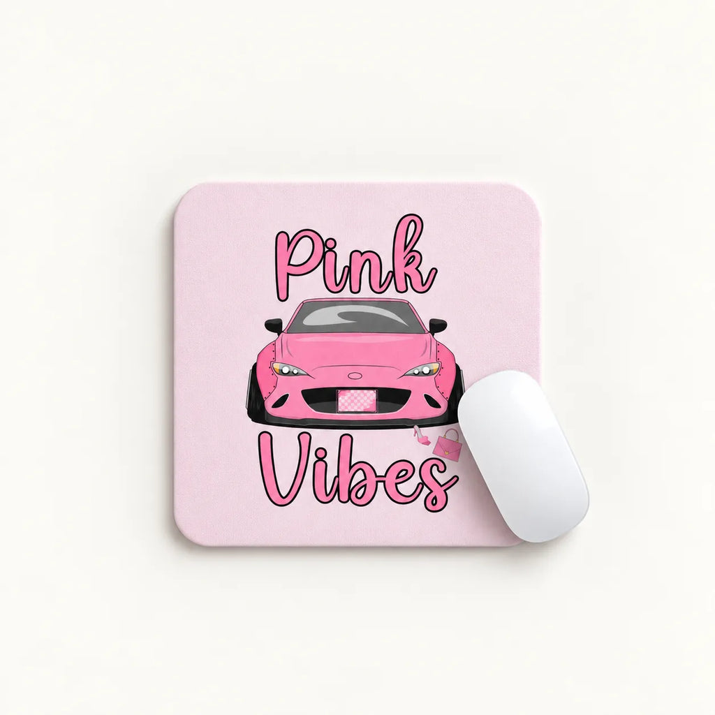 SLEEVER pink vibes sports car heels bag pink background desk mousepad 17.5 x 21.5 cm non-slip base