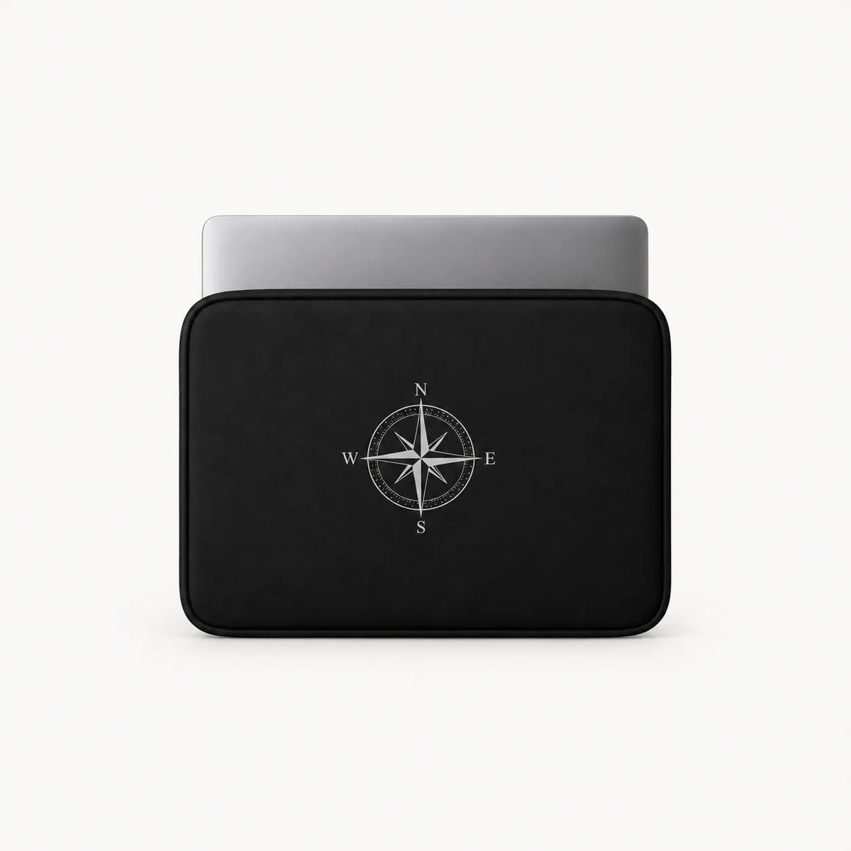SLEEVER black padded laptop sleeve with compass design for 12–17 inch laptops
