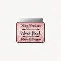 Stay Positive Work Hard Make It Happen quote on pink glitter background padded laptop sleeve by SLEEVER