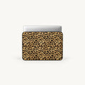 Classic leopard print pattern in gold and brown on a padded laptop sleeve by SLEEVER